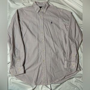 Ralph Lauren Custom Fit Men's Dress Shirt Blue Horse Size Large